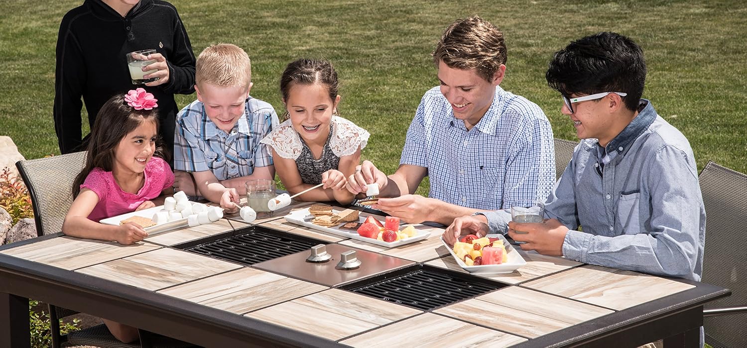 Korean BBQ Table Grill | Korean BBQ | Raclette Style Outdoor Patio Table | Infrared Propane Grill | Fire Pit table | *No Tile Included*
