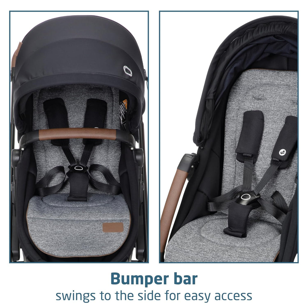 Maxi-Cosi Tayla Max Baby Strollers, Modular with Adjustable Seat, Converts to Lie-Flat Carriage, Parent and World Facing View, Lightweight, Onyx Wonder