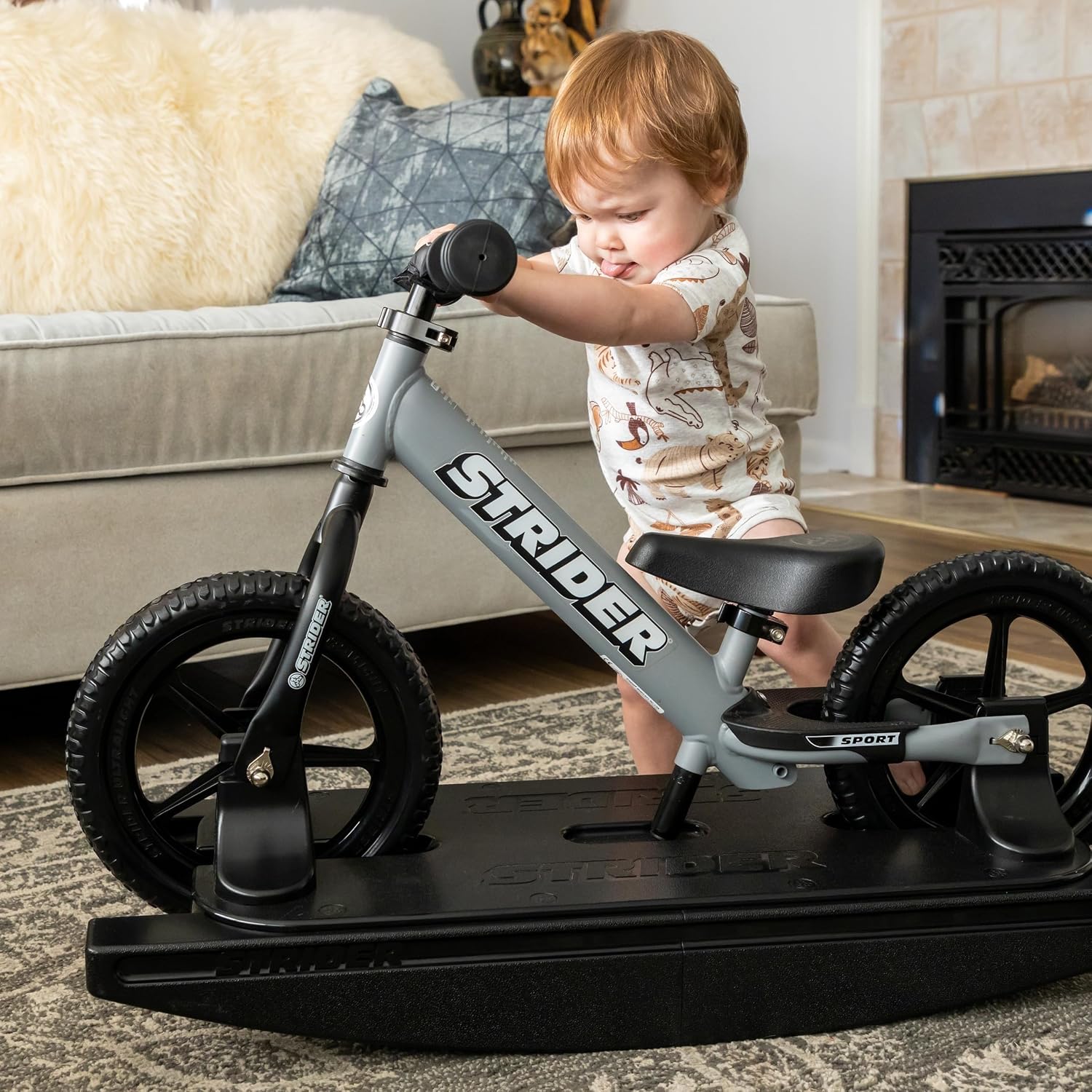 Strider Sport 2-in-1 Rocking Bike - Helps Teach Baby How to Ride a Balance Bicycle - for Kids 6 Months to 4 Years - Easy Assembly & Adjustments
