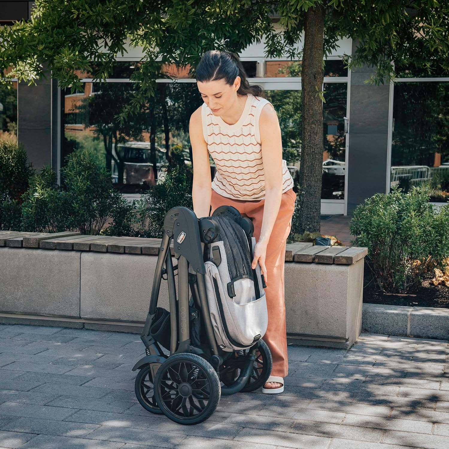 Chicco Corso LE ClearTex Modular Travel System, Corso LE Modular Stroller with KeyFit Max ClearTex Infant Car Seat and Base, Canyon/Grey