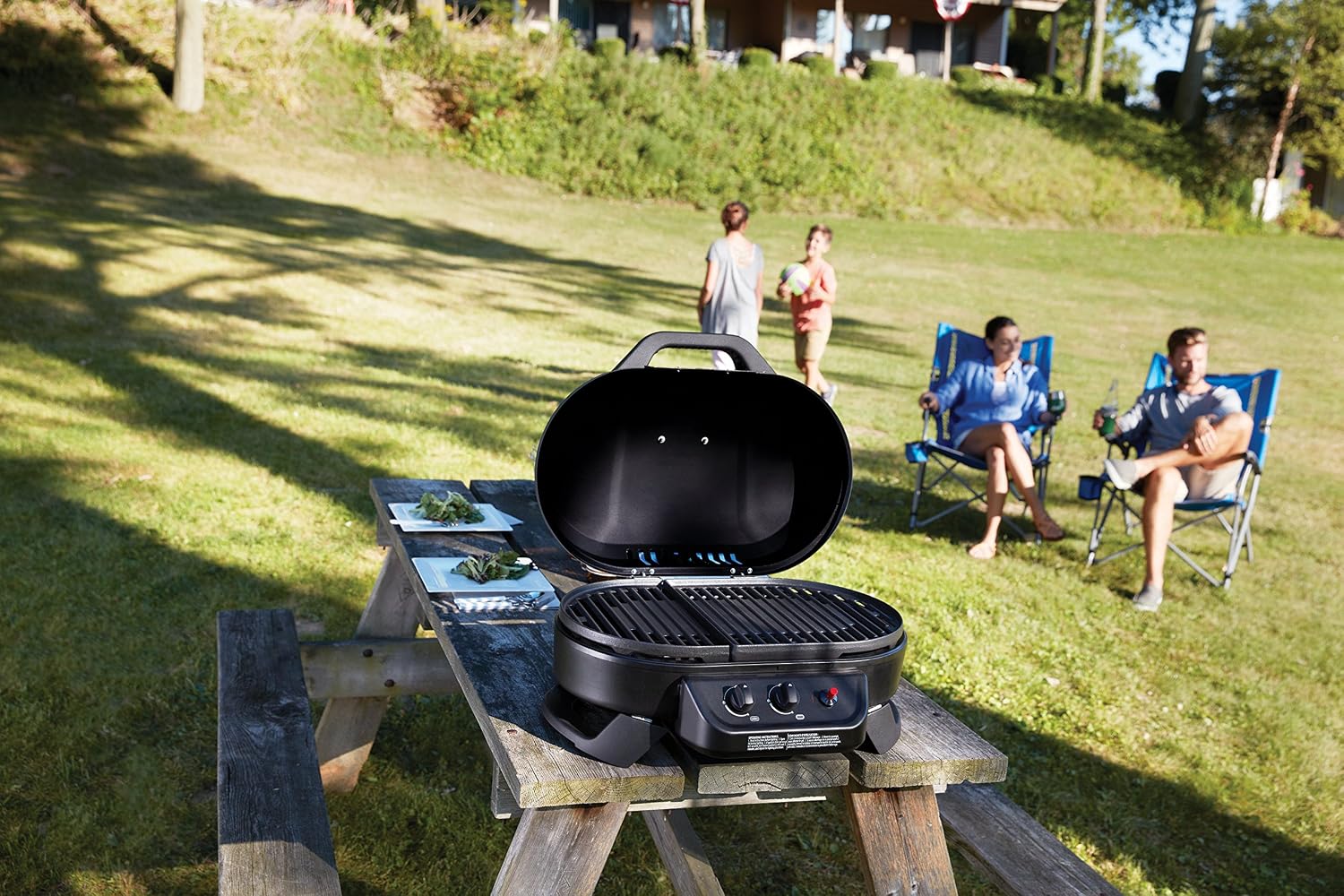 Coleman RoadTrip 225 Portable Tabletop Grill, 2-Burner Gas Grill with Matchless Ignition & Adjustable Temperature Control, 11,000 BTUs of Power for Grilling, Tailgating, Camping, BBQ, & More