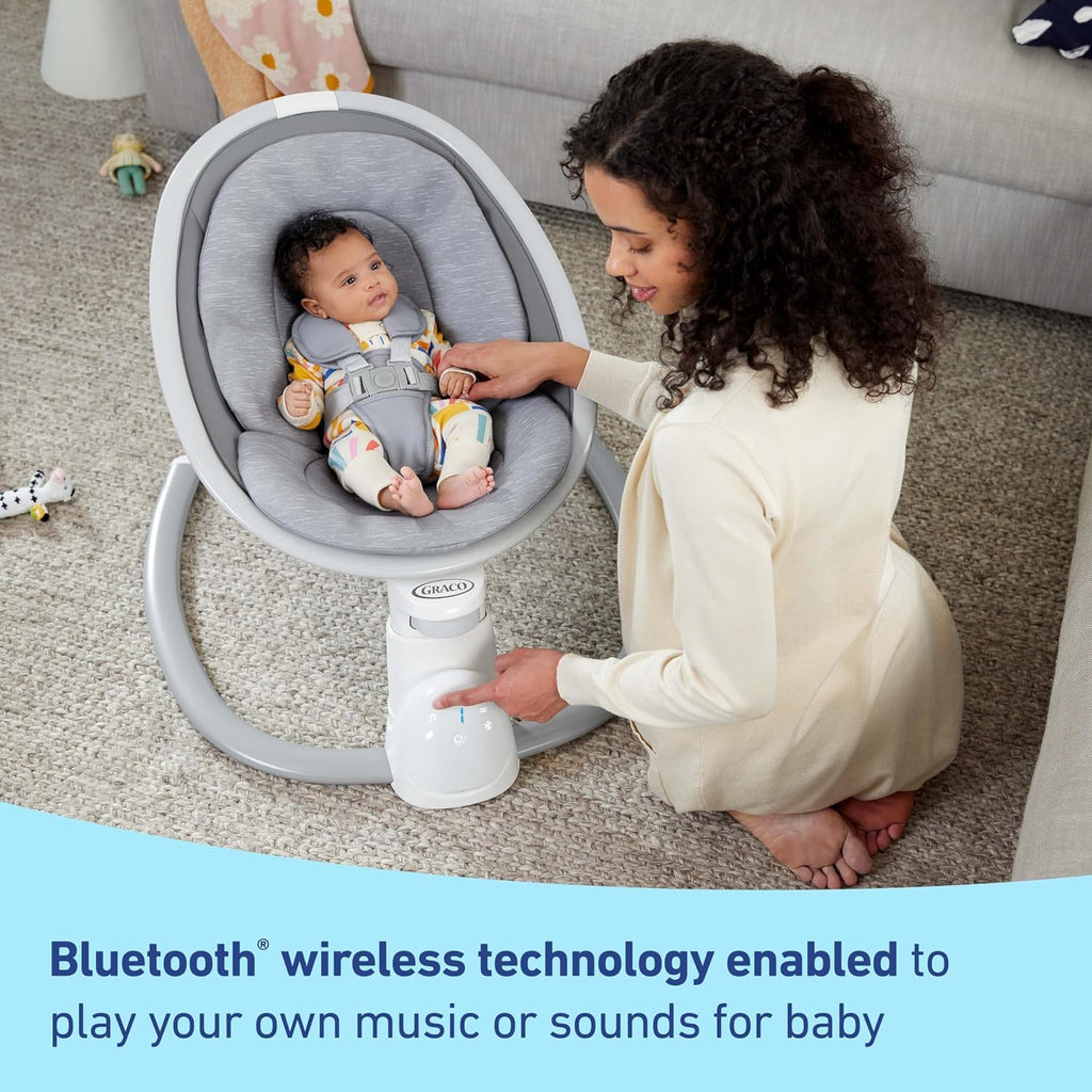 Graco® Soothe 'n Sway Bluetooth 3-in-1 Baby Swing — Grows with Your Child —Multiple Soothing Settings and Bluetooth Connectivity
