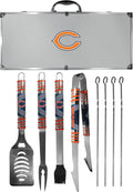 NFL Siskiyou Sports Fan Shop Chicago Bears Steel Tailgater BBQ Set w/Case 8 piece Gray