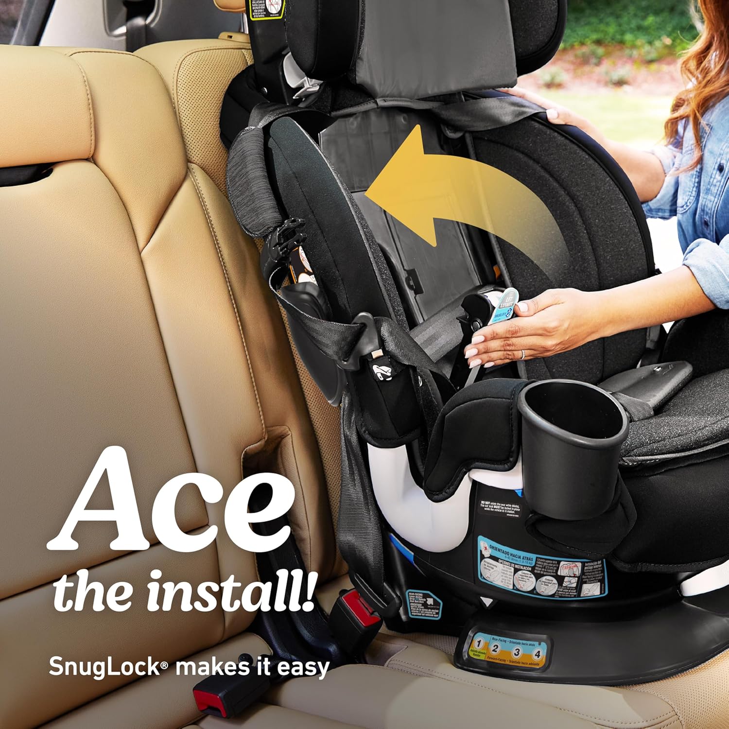 Graco Turn2Me 3-in-1 Rotating Convertible Car Seat, London, Rear-Facing Rotation Only, Forward-Facing Mode, Highback Booster Up to 100 lbs, Adjustable Headrest & Harness, Steel Reinforced Frame