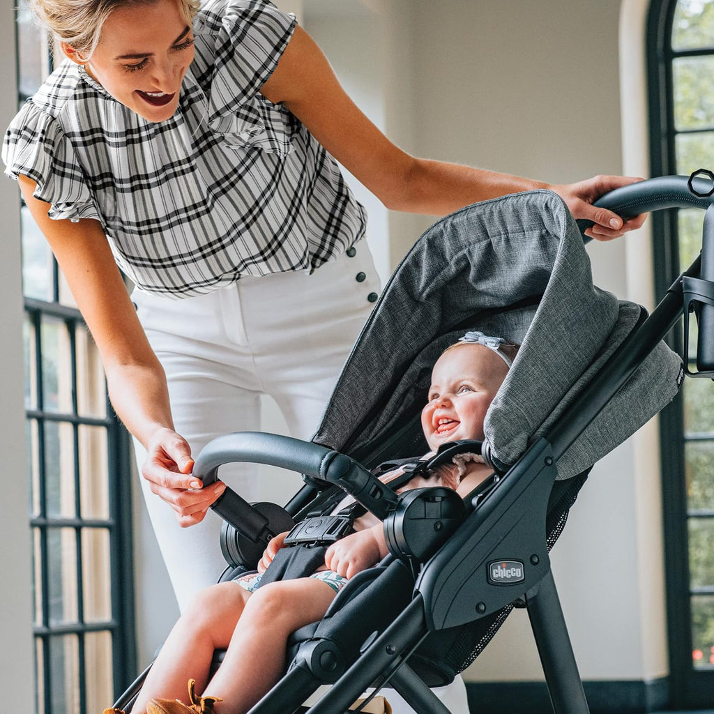 Chicco Corso Primo ClearTex Modular Travel System, Corso Primo Modular Stroller with KeyFit 35 Zip ClearTex Infant Car Seat and Base, Aspen/Black