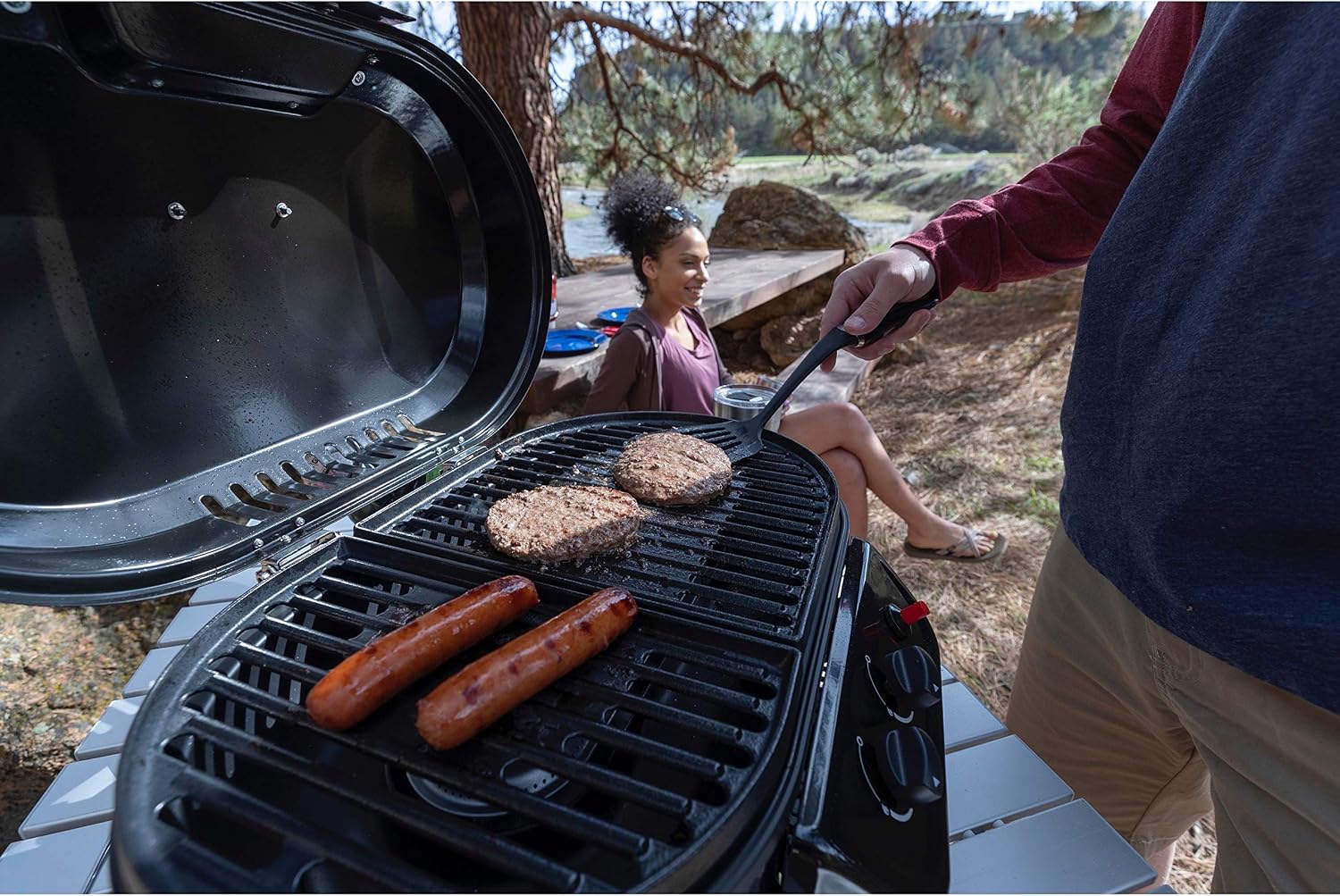Coleman RoadTrip 225 Portable Tabletop Grill, 2-Burner Gas Grill with Matchless Ignition & Adjustable Temperature Control, 11,000 BTUs of Power for Grilling, Tailgating, Camping, BBQ, & More