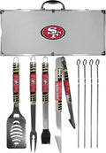 NFL Siskiyou Sports Fan Shop San Francisco 49ers Steel Tailgater BBQ Set w/Case 8 piece Gray