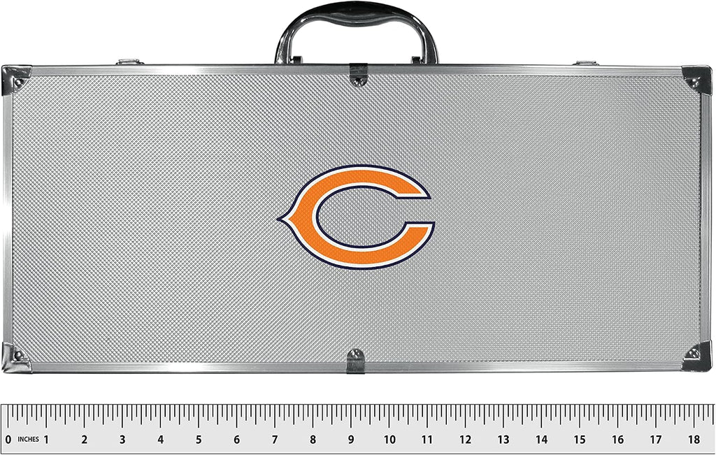 NFL Siskiyou Sports Fan Shop Chicago Bears Steel Tailgater BBQ Set w/Case 8 piece Gray