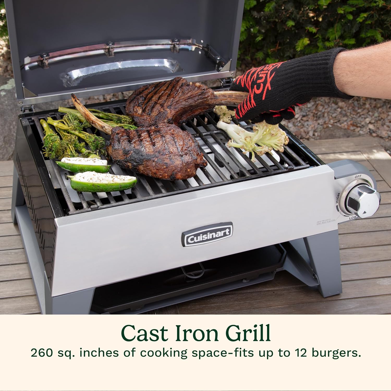 Cuisinart Portable 3-in-1 Grill, Griddle, and Pizza Oven, Perfect for BBQs