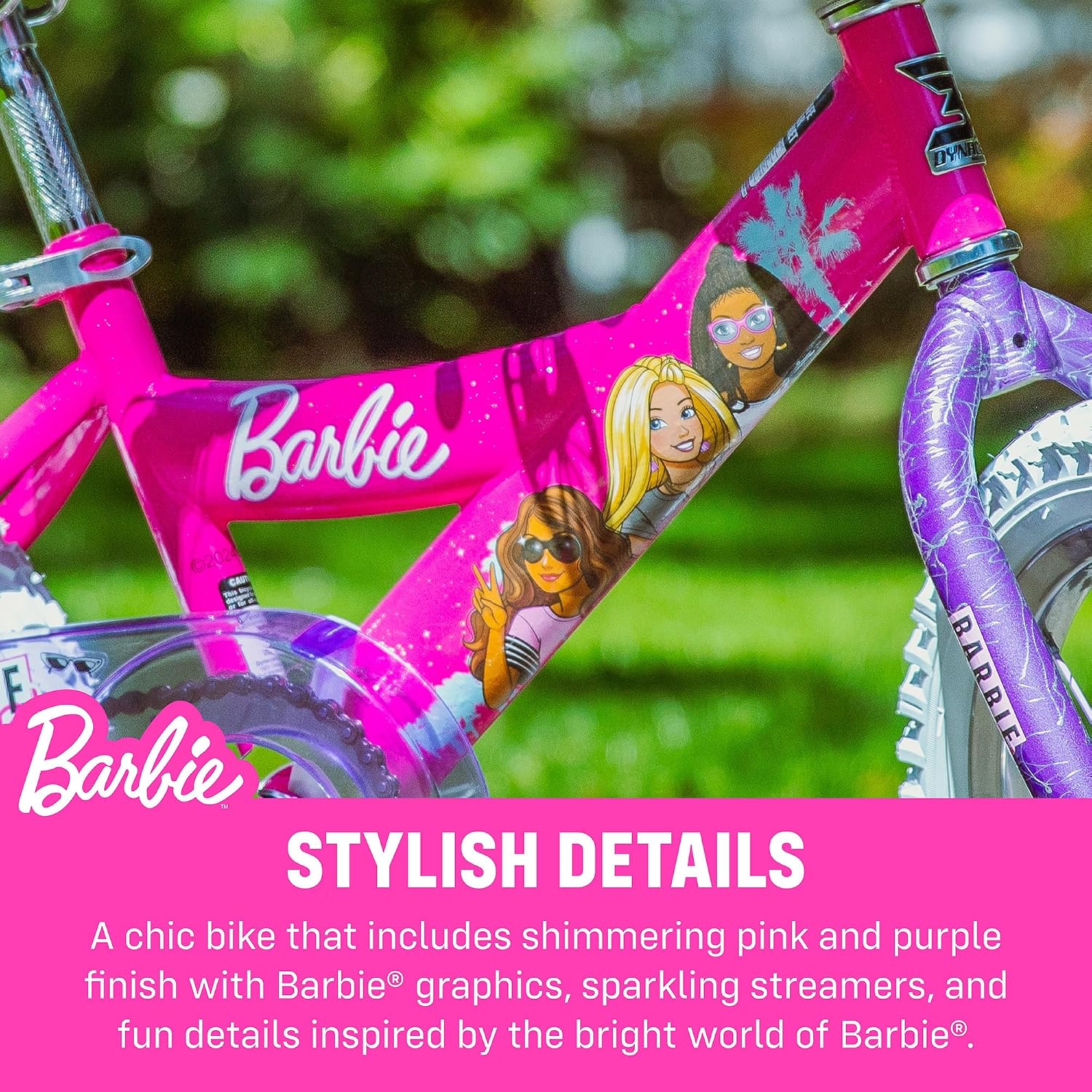 Dynacraft Barbie 12, 16, 18-inch Girls' Bike for Kids Ages 3-9 Years - Fun and Stylish Design, Sturdy and Durable, Perfect for Kids Learning to Ride, Easy to Assemble, Ideal for Young Riders