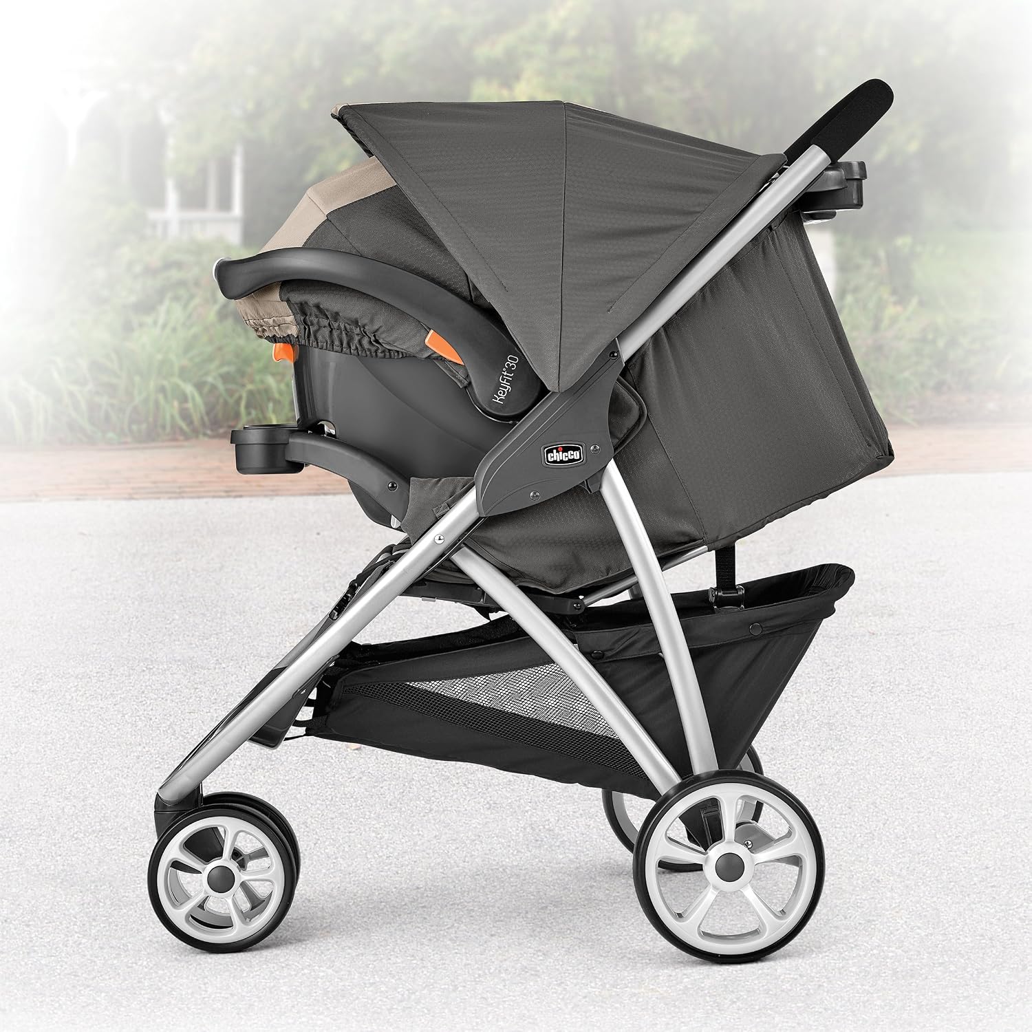 Chicco Viaro Travel System, Viaro Quick-Fold Stroller with KeyFit 30 Infant Car Seat and Base, Apex/Black