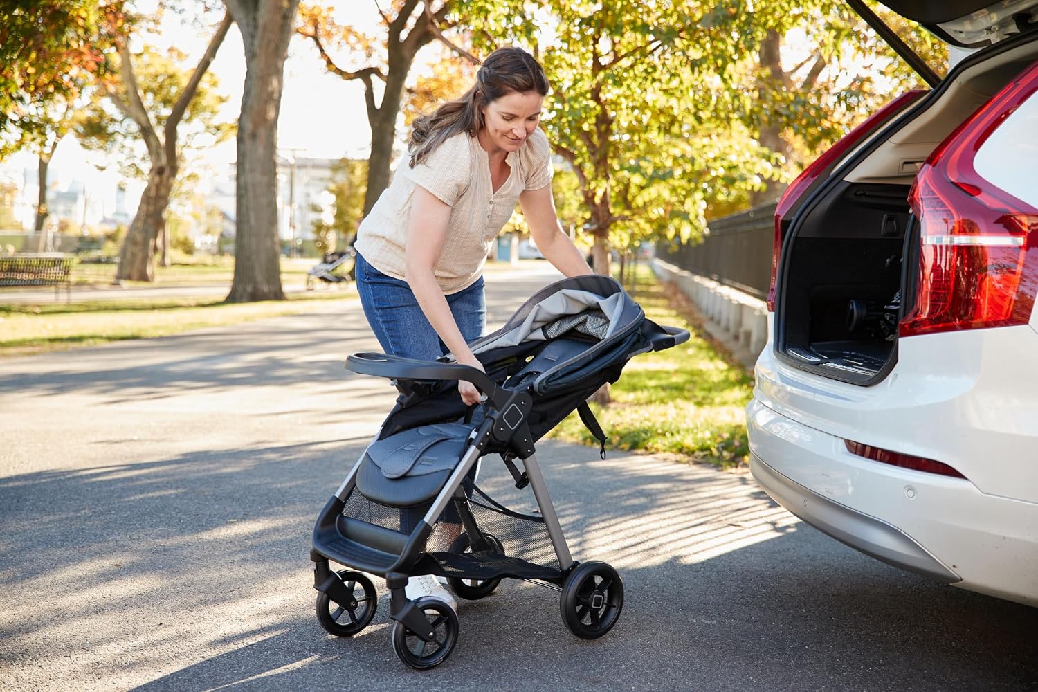 Safety 1st Smooth Ride QCM Travel System, Fast, 1-Hand Lift to fold, High Street