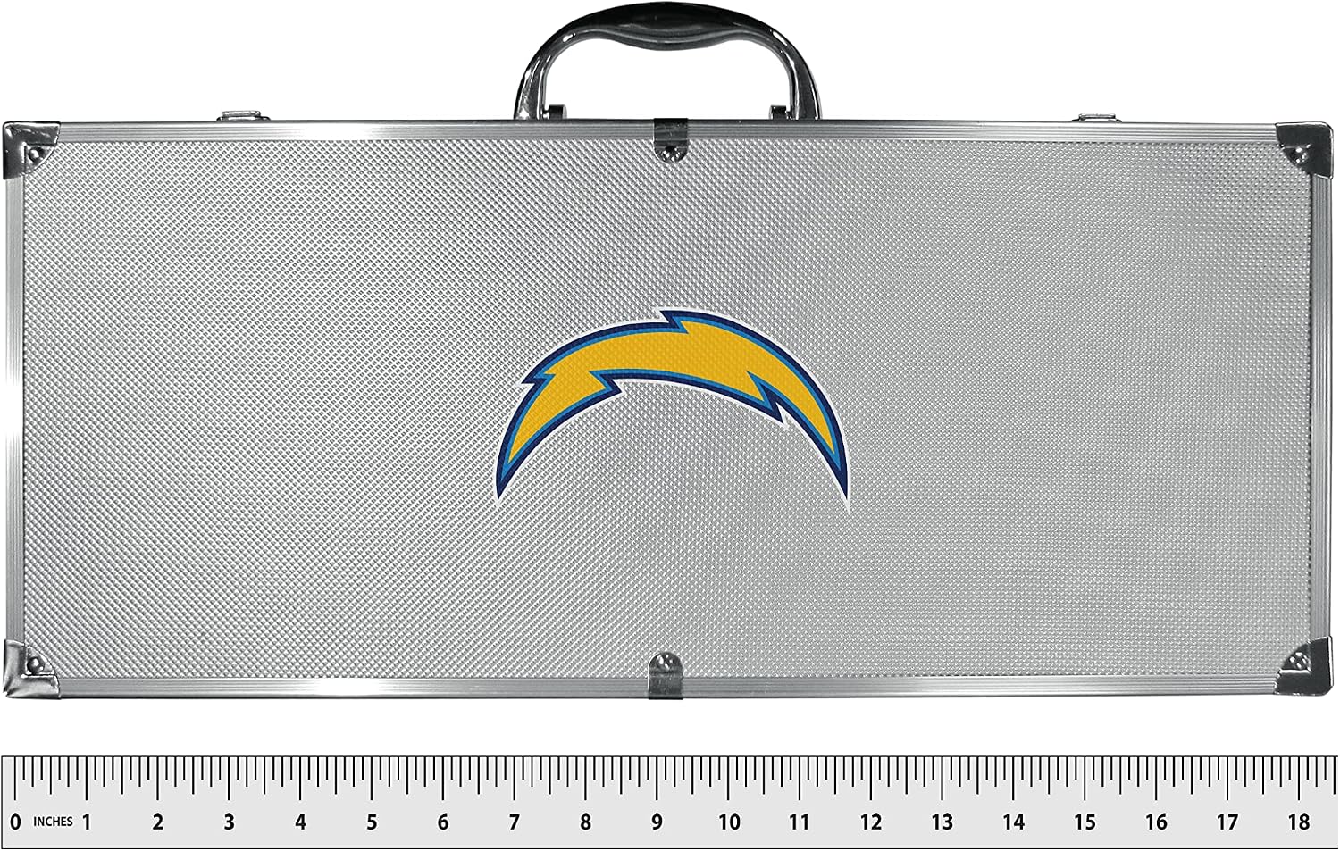 NFL Siskiyou Sports Fan Shop Los Angeles Chargers Steel Tailgater BBQ Set w/Case 8 piece Gray