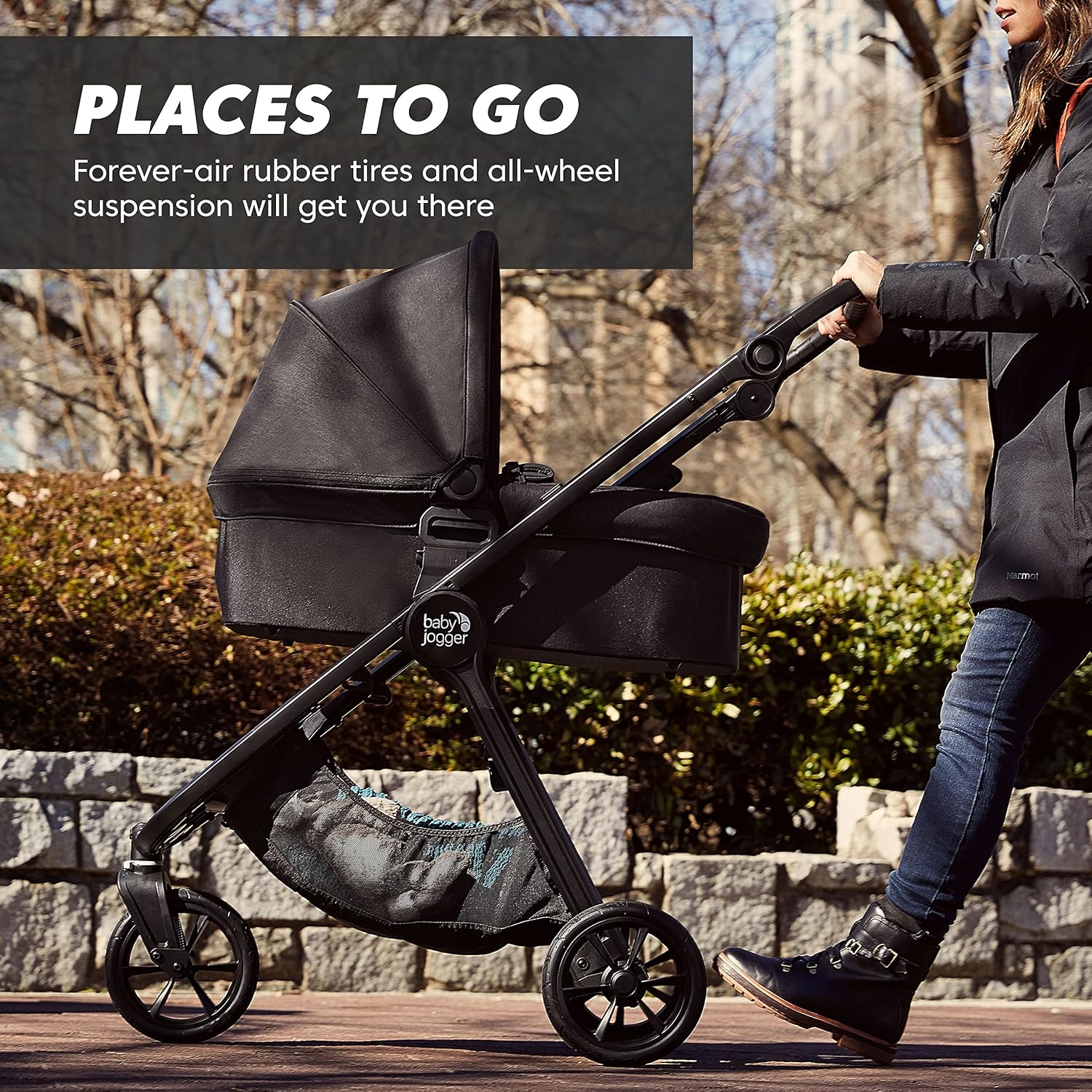 Baby Jogger® City Mini GT2 All-Terrain Travel System, Car Seat Stroller Combo with City GO 2 Infant Car Seat, One Hand Fold Baby Stroller, Opulent Black
