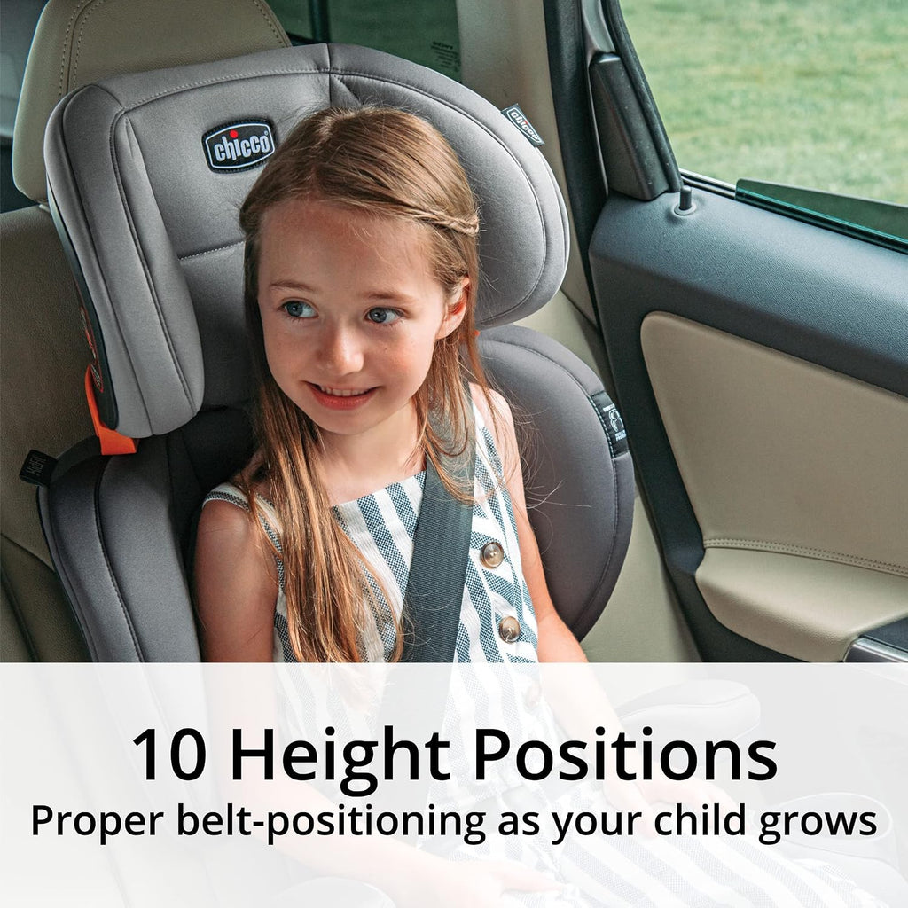 Chicco KidFit ClearTex Plus 2-in-1 Belt-Positioning Booster Car Seat, Backless and High Back Booster Seat, for Children Aged 4 Years and up and 40-100 lbs., Lilac/Purple