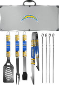 NFL Siskiyou Sports Fan Shop Los Angeles Chargers Steel Tailgater BBQ Set w/Case 8 piece Gray