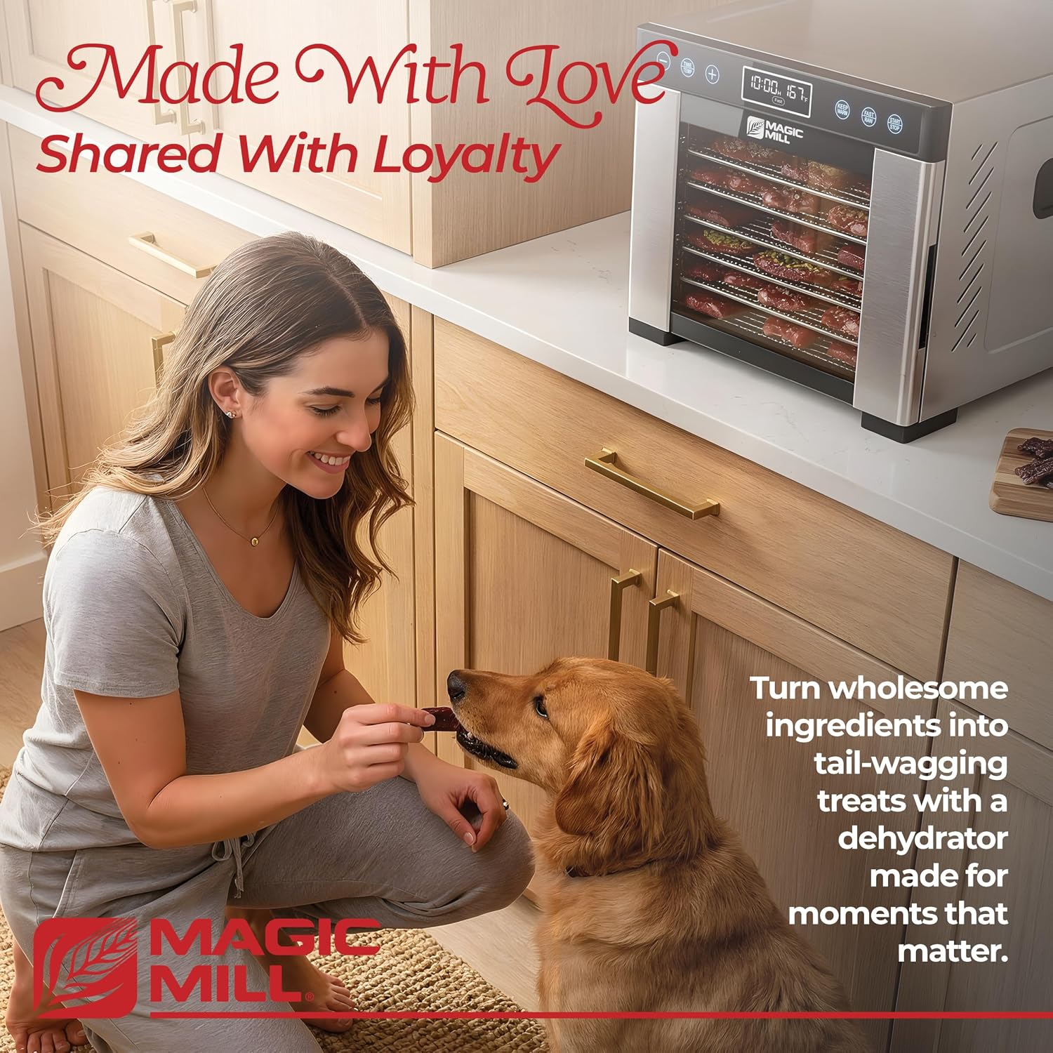 Magic Mill Pro Food Dehydrator Machine | 7 XL Stainless Steel Trays | Dryer for Jerky, Dog Treats, Herb, Meat, Beef, Fruit | Keep Warm Function, Digital Timer and Temperature Control, ETL Approved