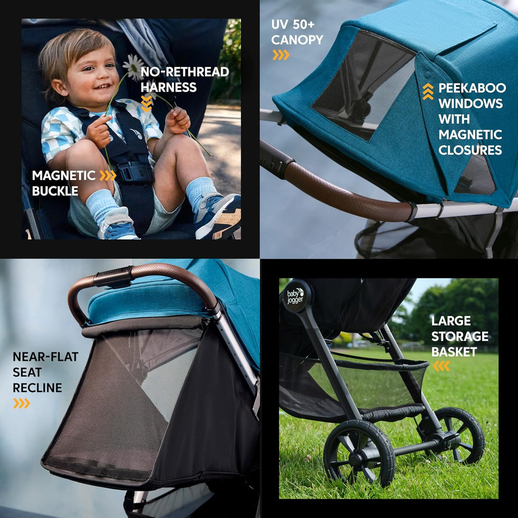 Baby Jogger City mini GT3 Travel System – Car Seat Stroller Combo with All-Terrain Stroller with Forever Air Rubber Tires and All-Wheel Suspension, and City GO 2 FR-Free Infant Car Seat