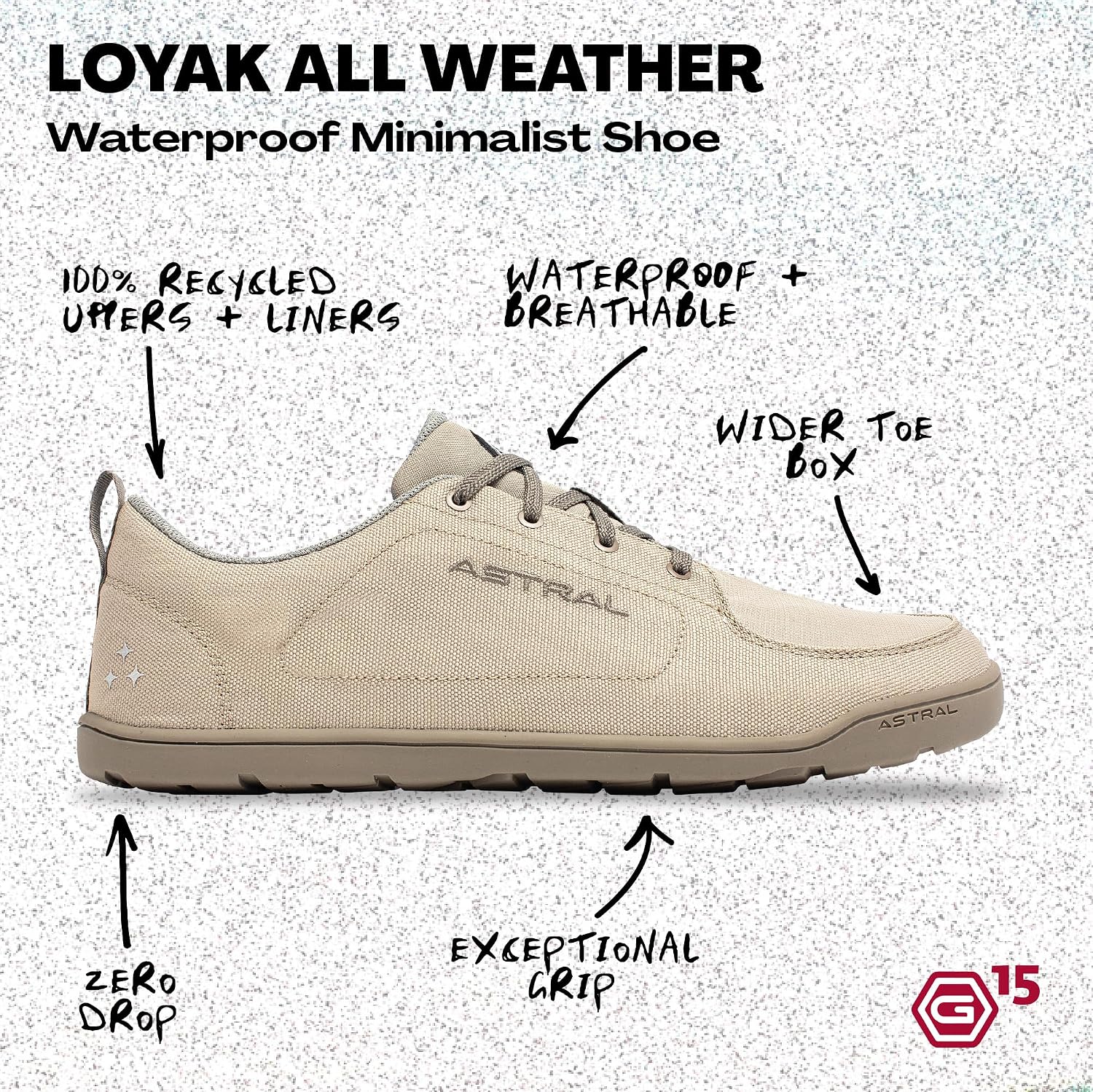 Astral Loyak All Weather Shoes - Men's & Women's Waterproof, Breathable Sneaker for Travel & Casual Wear