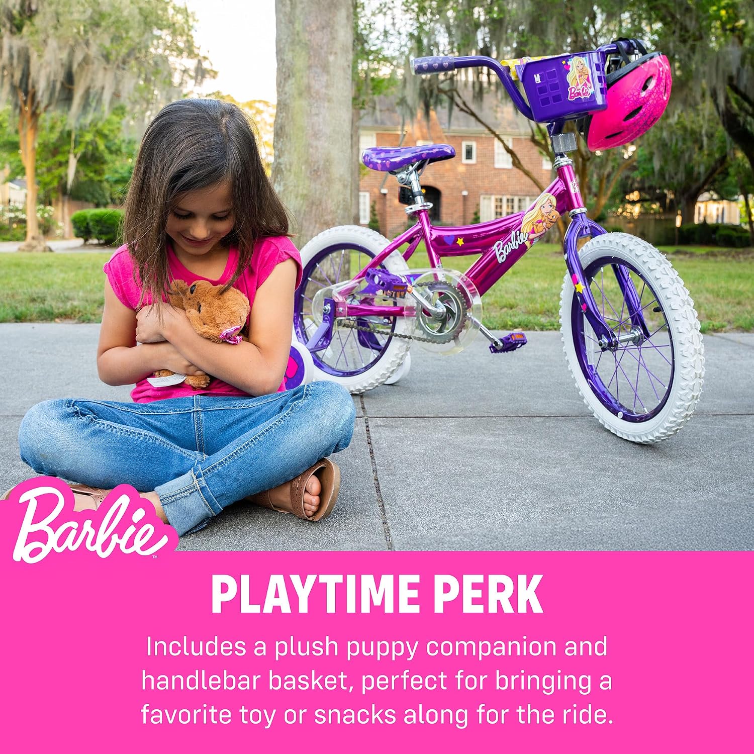 Dynacraft Barbie 12, 16, 18-inch Girls' Bike for Kids Ages 3-9 Years - Fun and Stylish Design, Sturdy and Durable, Perfect for Kids Learning to Ride, Easy to Assemble, Ideal for Young Riders