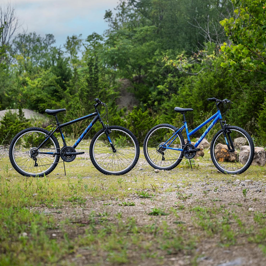 Huffy Stone Mountain Bike for Men and Women, 20'/24'/26', 6-Speed (20') or 21-Speed, Front or Dual Suspension (Varies), Multiple Colors, Adjustable Saddle, Shimano Equipped, All-Terrain Tires