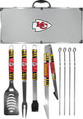 NFL Siskiyou Sports Fan Shop Kansas City Chiefs Steel Tailgater BBQ Set w/Case 8 piece Gray