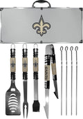 NFL Siskiyou Sports Fan Shop New Orleans Saints Steel Tailgater BBQ Set w/Case 8 piece Gray