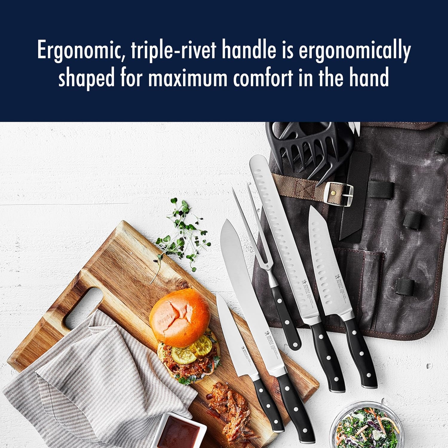 Henckels Forged Accent 9-pc Barbecue Carving Tool Set,Black