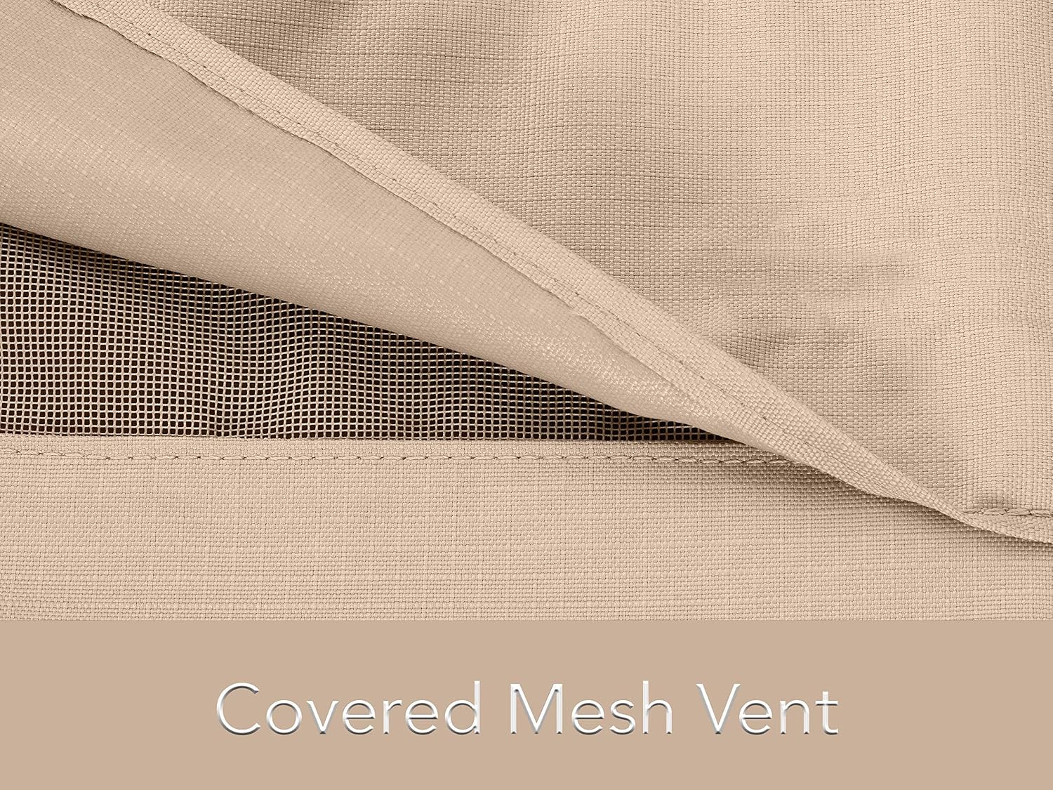 Covermates Island Grill Cover - Rip-Resistant Water-Resistant All-Weather Outdoor BBQ Cover with Mesh Vents, Heavy-Duty 600D Polyester Protection for Large Island Grills, 74 Inch, Ripstop Tan