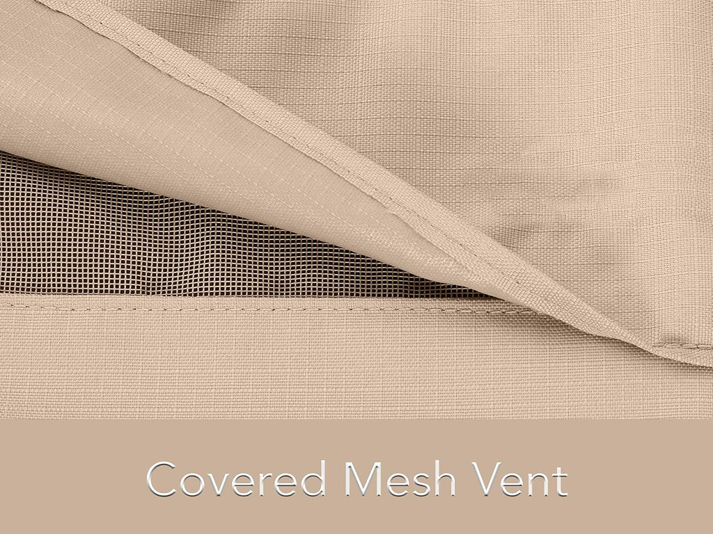 Covermates Island Grill Cover - Rip-Resistant Water-Resistant All-Weather Outdoor BBQ Cover with Mesh Vents, Heavy-Duty 600D Polyester Protection for Large Island Grills, 98 Inch, Ripstop Tan