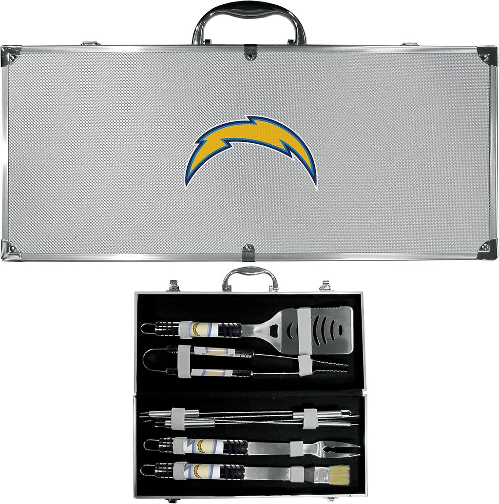 NFL Siskiyou Sports Fan Shop Los Angeles Chargers Steel Tailgater BBQ Set w/Case 8 piece Gray