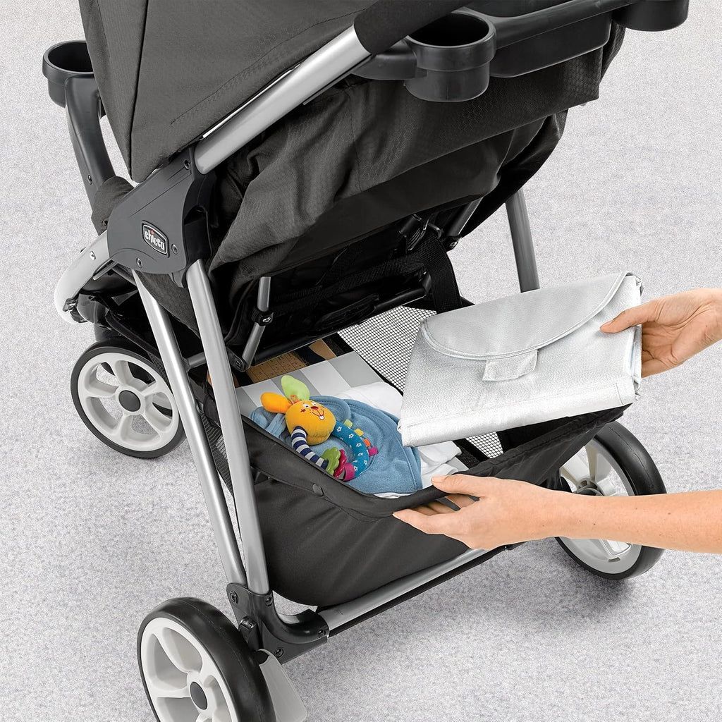 Chicco Viaro Travel System, Viaro Quick-Fold Stroller with KeyFit 30 Infant Car Seat and Base, Apex/Black